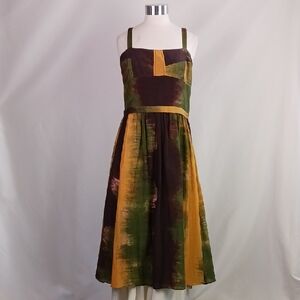 Maria Cher Olive Br Print Maxi Dress.